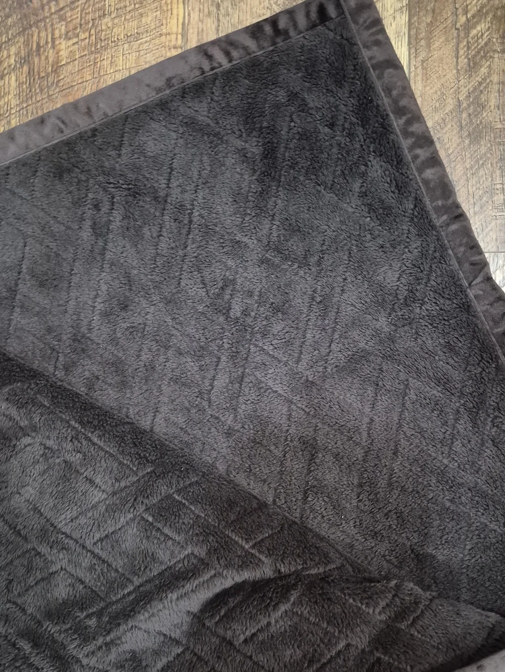Blanket Throw With Satin Like Trim Around Edges One Sided Fleece Cottagecore